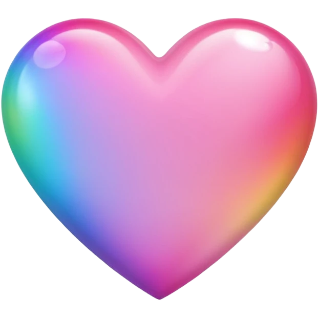 sakura heart with a gradient rainbow emoji