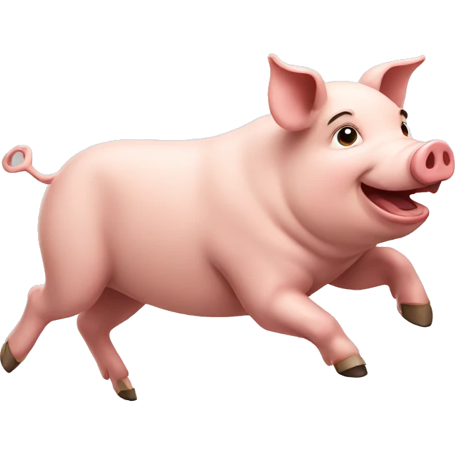 running pig emoji
