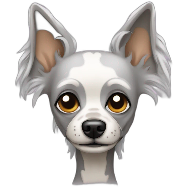 skeleton Chinese Crested Dog emoji