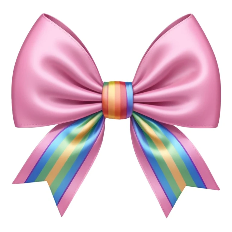 sakura bow with rainbow stripes emoji