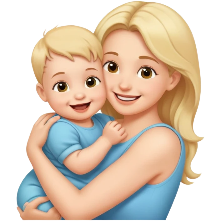cute baby biting his mother's arm emoji