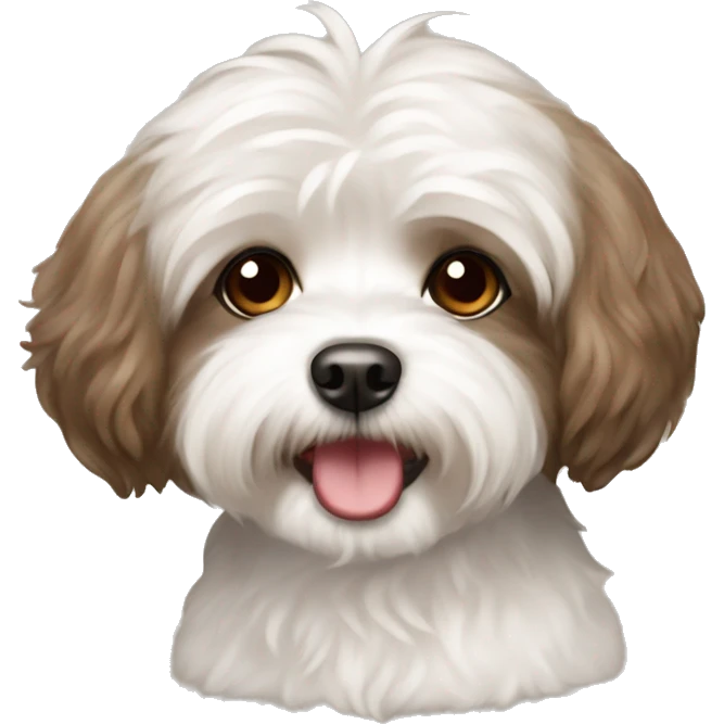 Brown bichon havanese with brown hair girl emoji