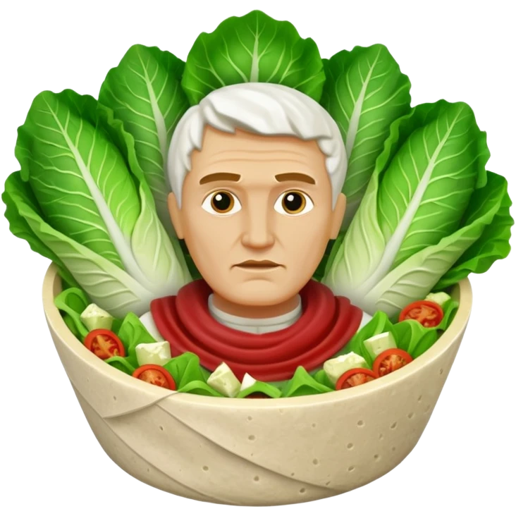 Julius Caesar statue inside salad wrap emoji