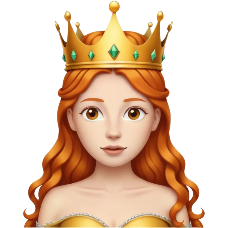 Ginger woman with crown emoji