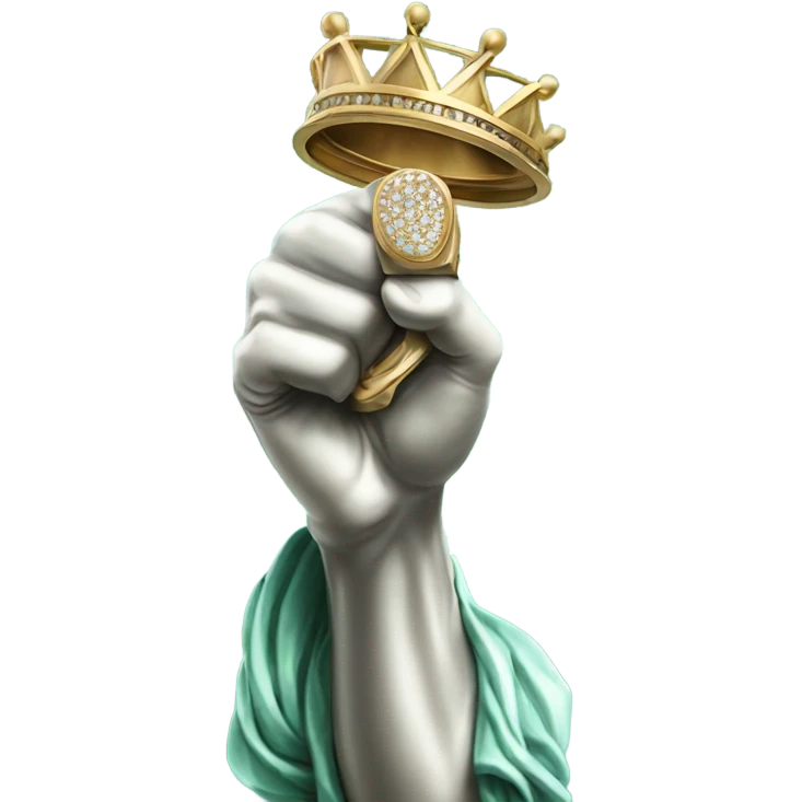 Statue of liberty hand with championship ring emoji