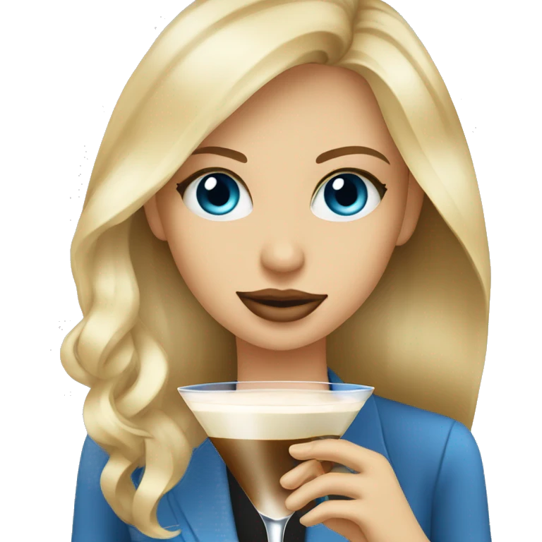 blonde hair blue eye girl coffee martini  emoji