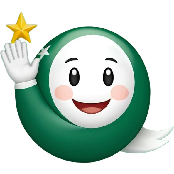 Pakistan countryball, smiling and waving emoji
