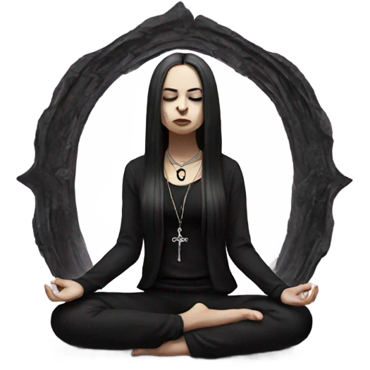 goth girl meditating emoji