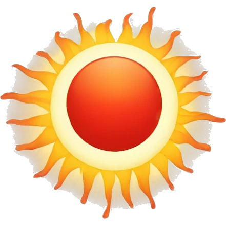  a sun with a red sun rays emoji