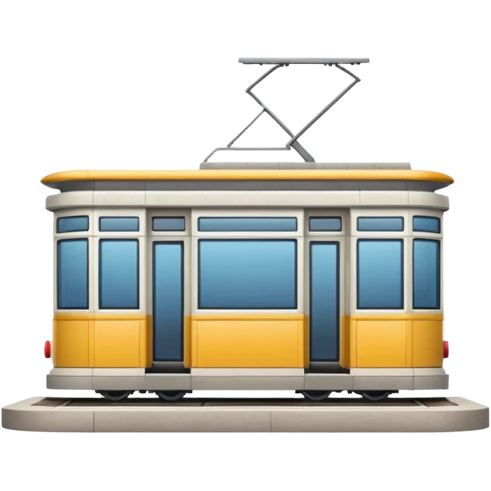 small tram station building with platform and visible tram, classic emoji style, different design emoji