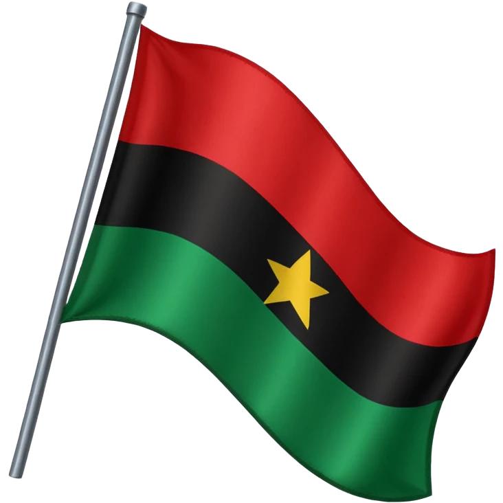 Red black and green pan African flag emoji