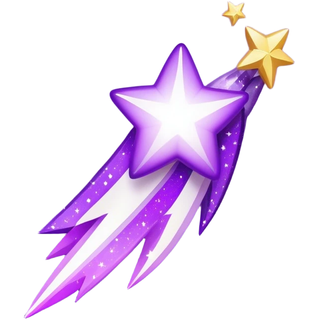 shooting star with purple and white sparkles emoji