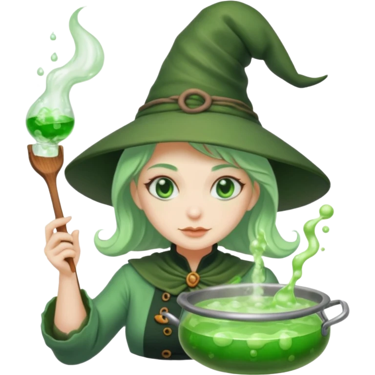 green witch cooking potion emoji