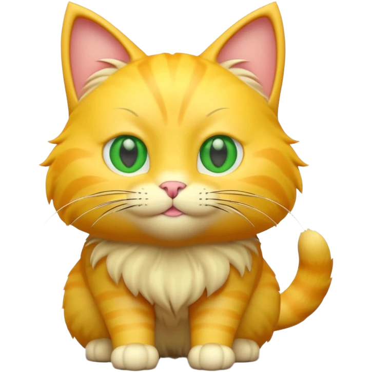 3d 렌더링 방식, 노란색 고양이 emoji