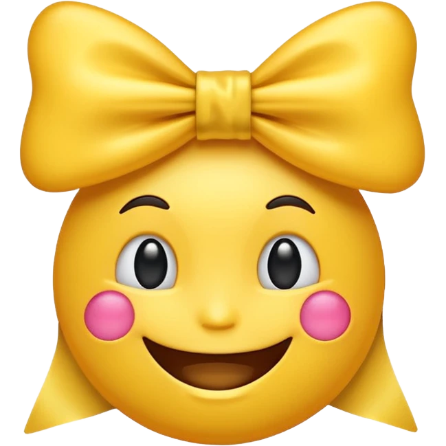 Smiling emoji with a bow emoji