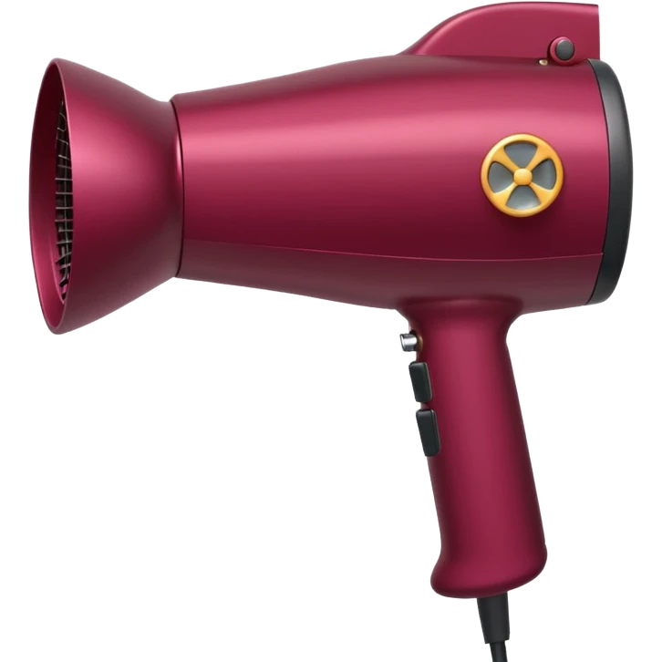 burgundy blow dryer with a bow emoji