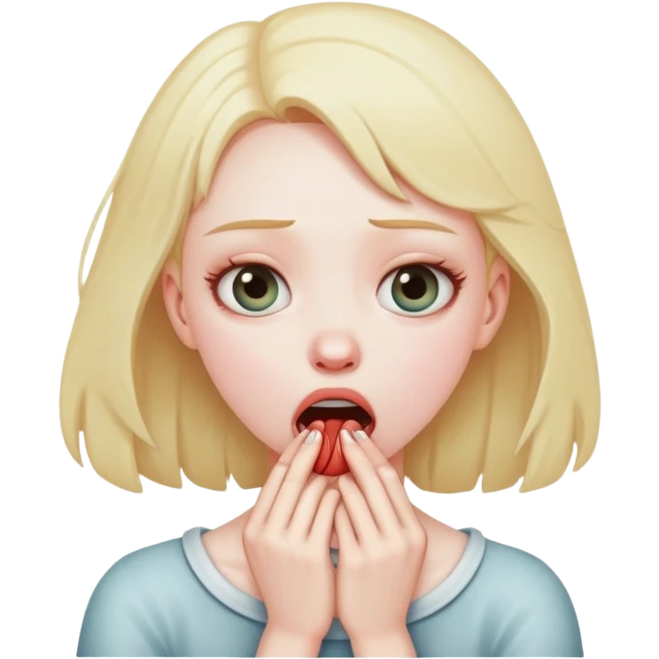 girl chocking herself emoji