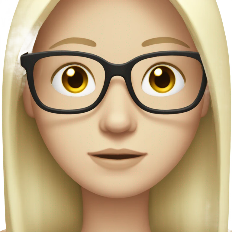 Pale girl with long hair and glasses  emoji
