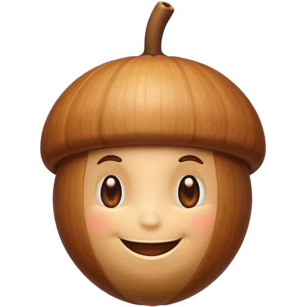 acorn with face emoji