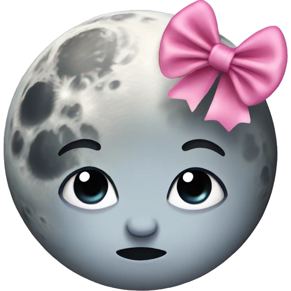 moon with pink bow on head  emoji
