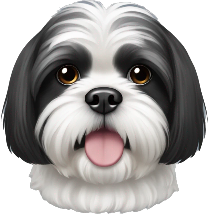black and white shih tzu emoji