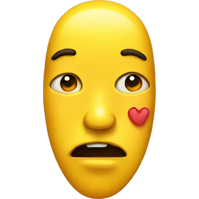 Yellow face with kiss lips and side eyes  emoji