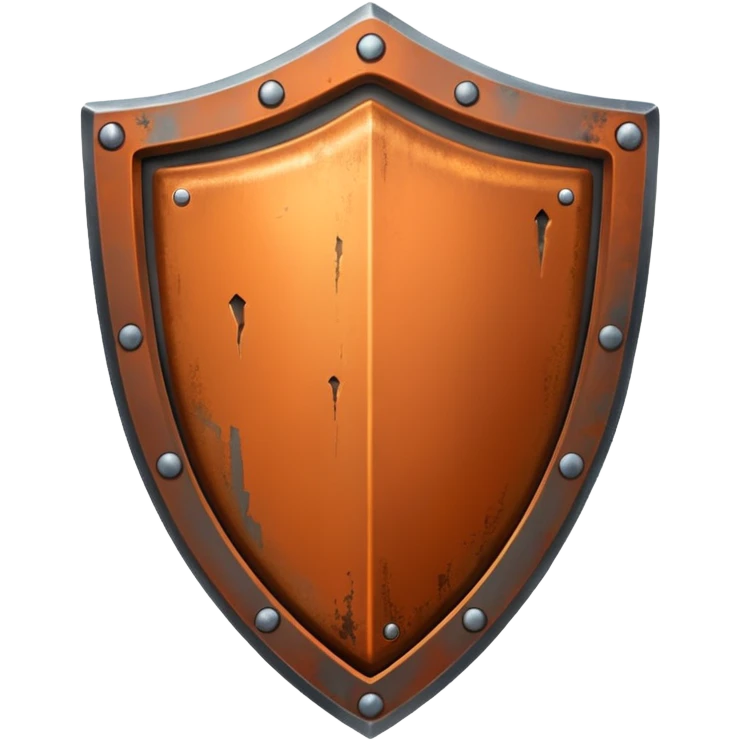 generate a realistic rust-clear steel shield emoji