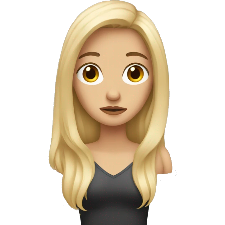 Long hair Blonde disappointed  emoji