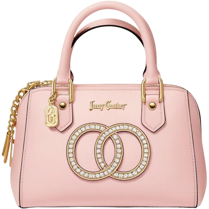 pale pink juicy couture purse with big J C on the front bling bling emoji
