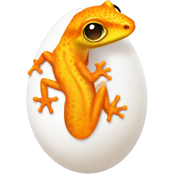 Orange gecko emerges from egg emoji