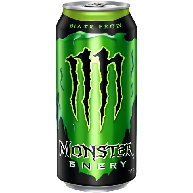 Normal can of monster energy drink nothing else no extra details needed just the real monster can  emoji