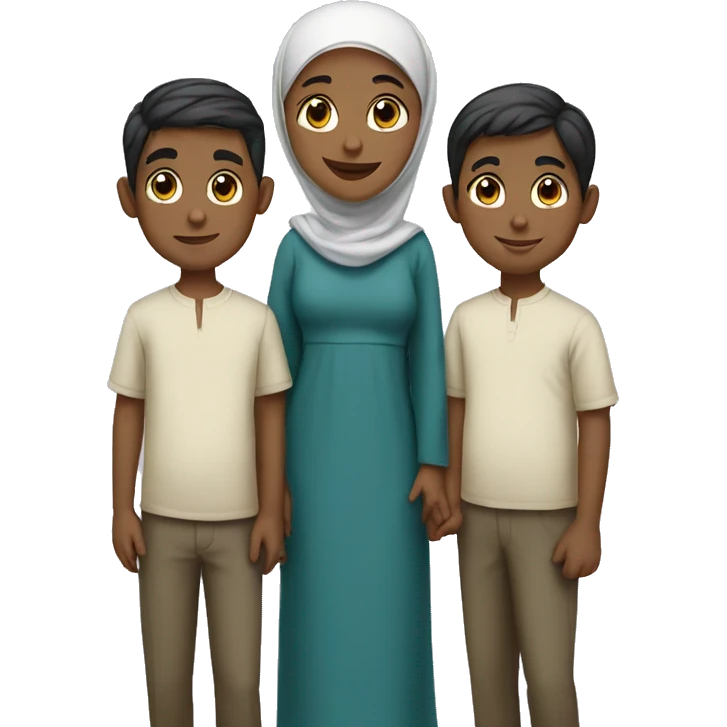 Muslim family of 3 boys emoji