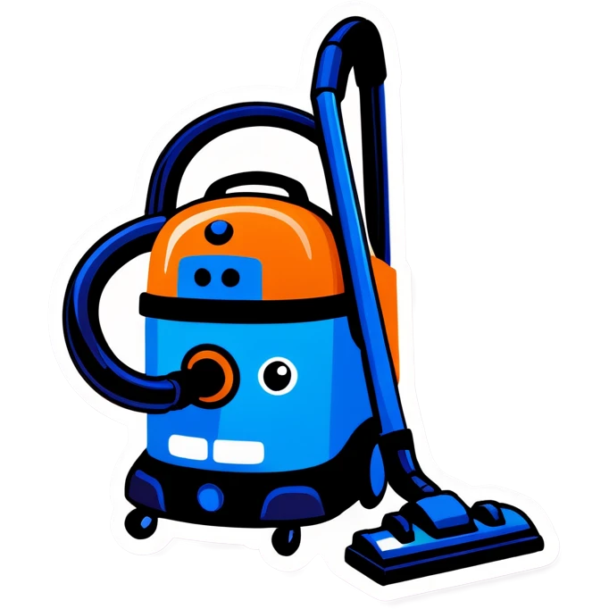 Vacuum cleaner with teeth emoji