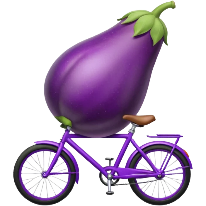 An eggplant on a bike emoji