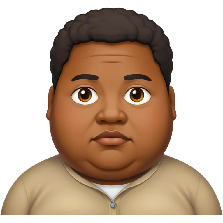 una persona gorda negra y habibi emoji