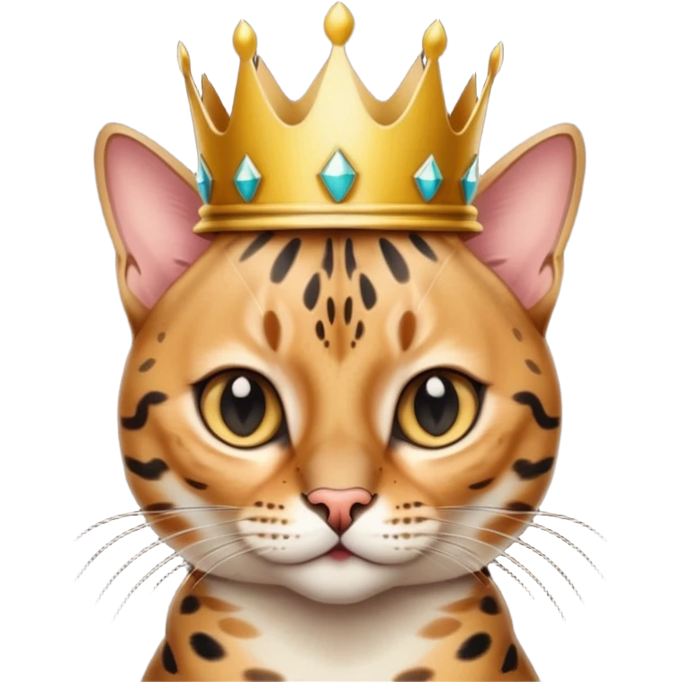bengal cat with crown emoji