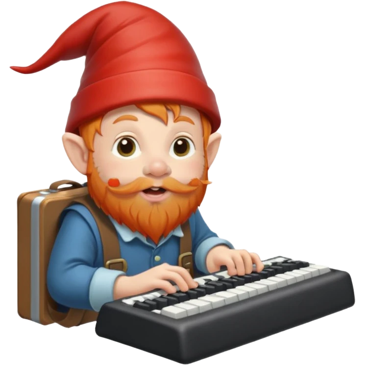 A little ginger gnome with a keyboard in his mouth emoji