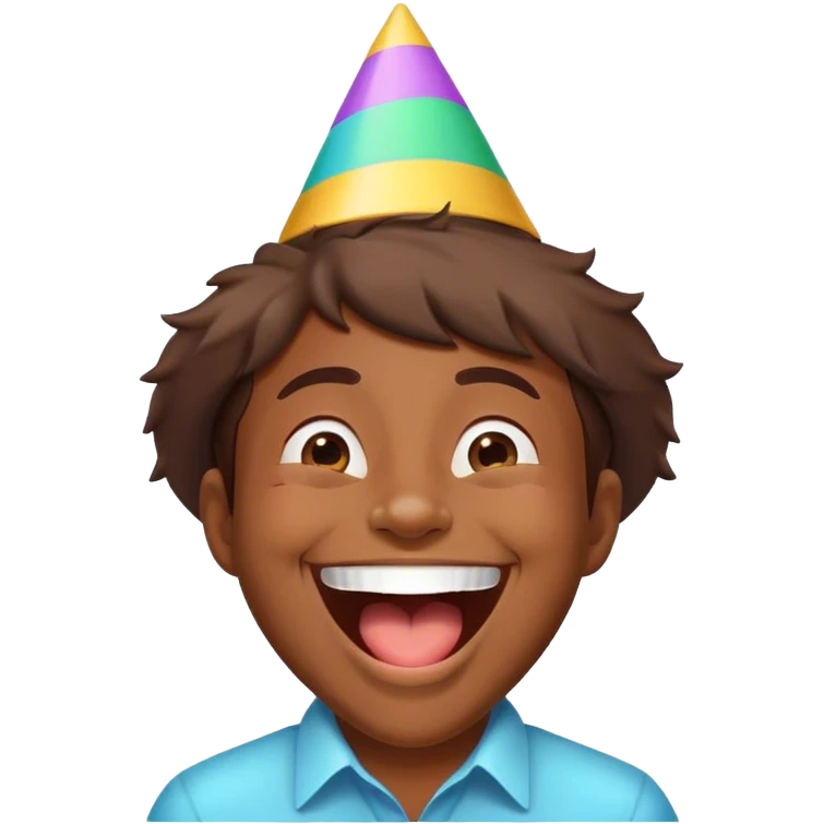 A face wearing a party hat and laughing joyfully. emoji