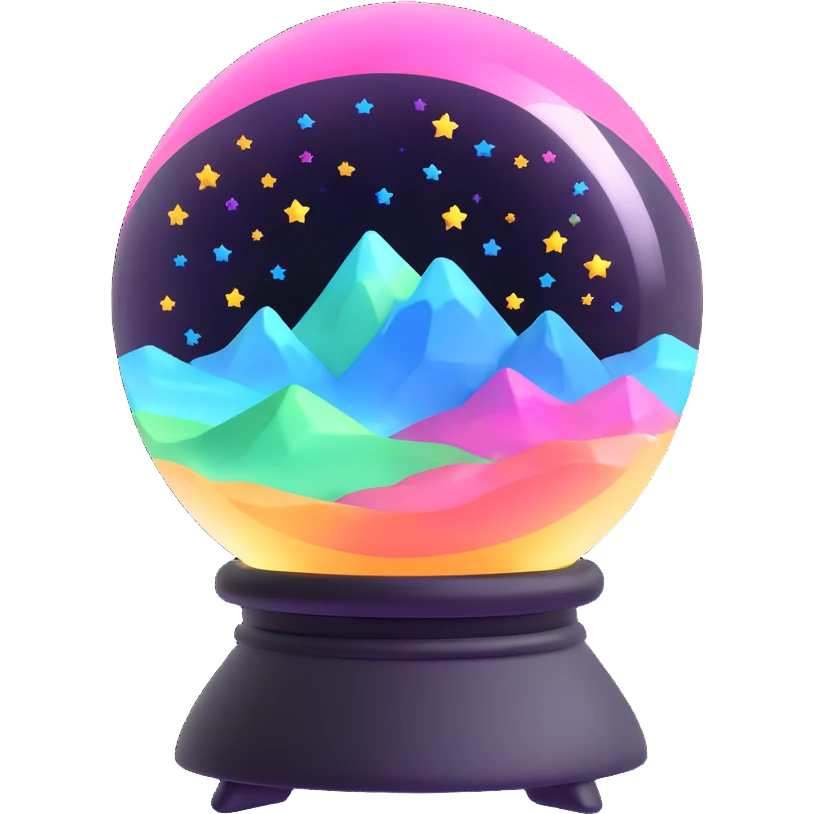 aurora crystal ball with sparkling stars inside emoji