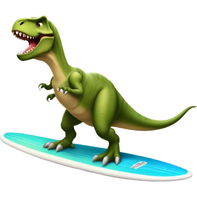 Trex on surfboard emoji
