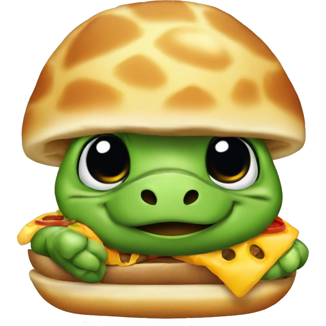 A turtle eating a hamburger  emoji