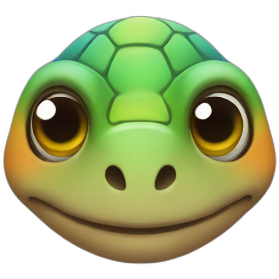 turtle face in rainbow hoodie emoji