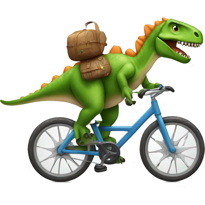 dinosaur riding a bicycle emoji