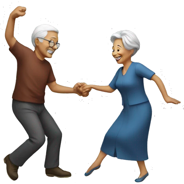 Old couple dancing emoji