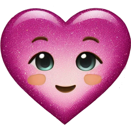 Cute heart with glitter emoji