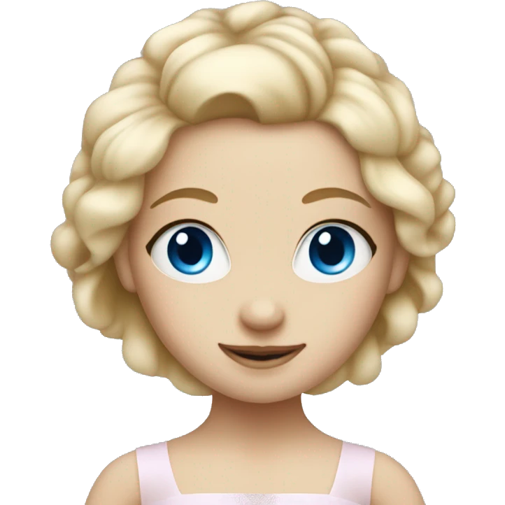 Little blonde ballerina girl with blue eyes  emoji