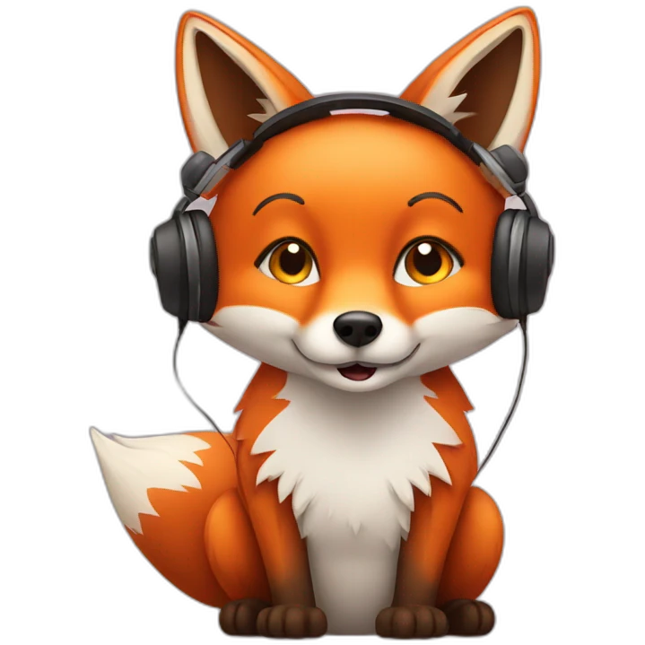 Fox listening to music emoji