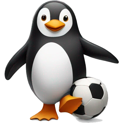 penguin playing soccer emoji