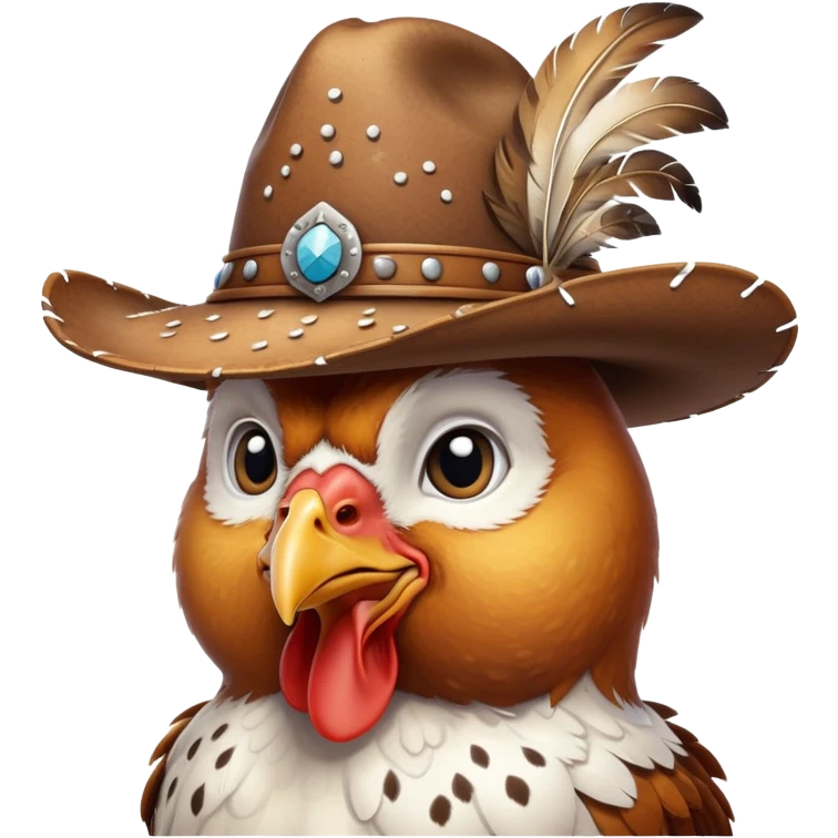chicken with cowboy hat  emoji