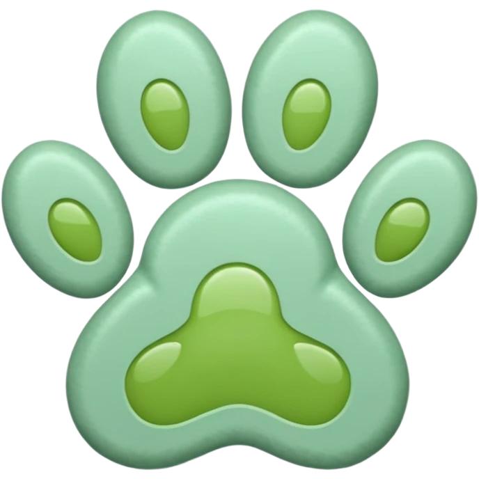 a pastel green pawprint emoji